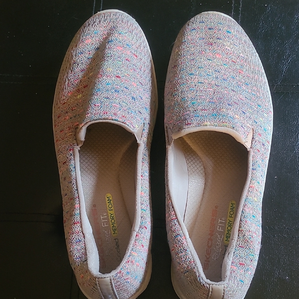 Skechers Cream Sneakers Lightweight Slip-On